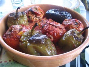 Stuffed tomatoes and peppersStuffed tomatoes with octapus