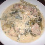 Pork with Celery in Egg and Lemon Sauce