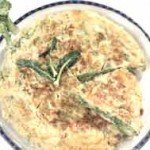Omelette with broccoli and basil