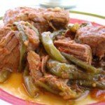 Meat with green beans