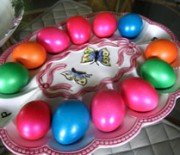 Red easter eggs