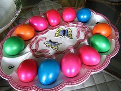 Red easter eggs