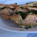 Fried red mullet