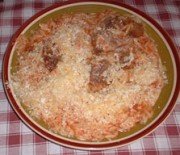 Meat with Orzo