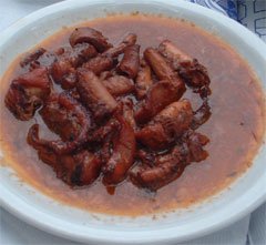 Octopus in wine sauce