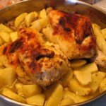 Chicken with lemon, baked in the oven