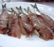 Salted sardines from Kalloni Lesvos