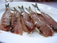 Salted sardines from Kalloni Lesvos