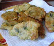 Fried rissoles with zucchini blossoms