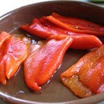 Sweet fried red peppers
