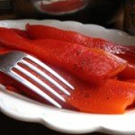 Sweet fried red peppers