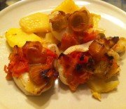 Stuffed Cuttlefish with leeks and tomato