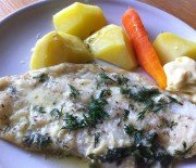 Fried sole with mayonnaise and ouzo