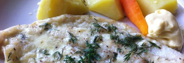 Fried sole with mayonnaise and ouzo