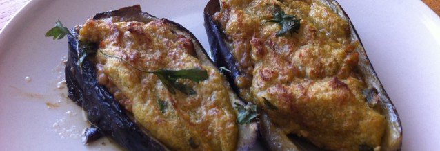 Eggplants with potato puree